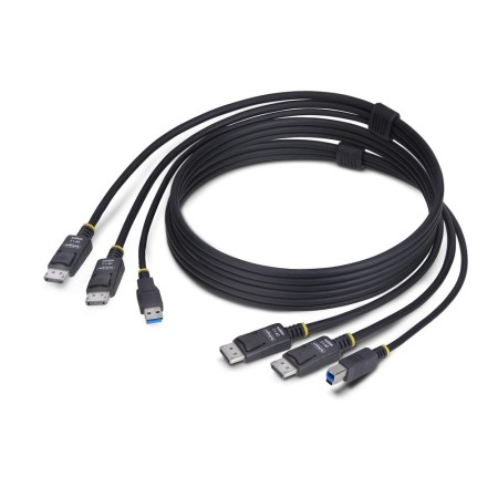 Cable 2x displayport - usb tipo a a 2x displayport - usb tipo b startech 1.8m -  macho - macho -  negro