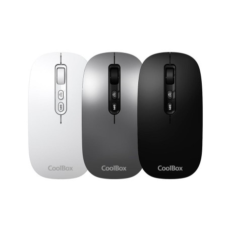 Coolbox Ratón W02-IA Inalámbrico RF+BT Blanco