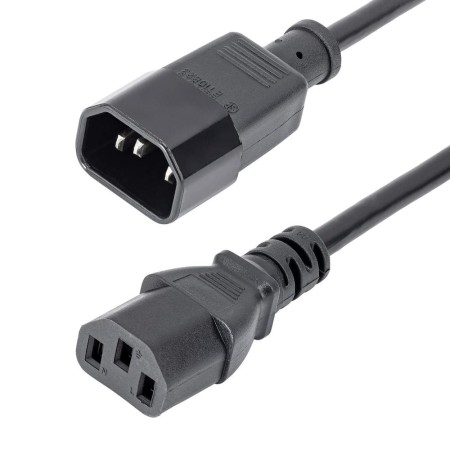 Cable iec c14 a iec c13 startech 1m -  macho - hembra -  negro