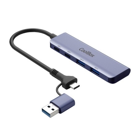 Hub coolbox aluminio usb - c - a - 2xusb - c + 2xusb - a 3.2 gen1