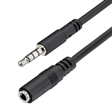 Cable mini jack 3.5mm startech 1m -  macho - hembra -  negro
