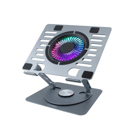 Soporte - base refrigeracion para portatil coolbox coolair 1vrgb ajustable haste 17 pulgadas gris plata