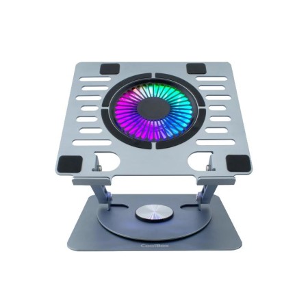 Soporte - base refrigeracion para portatil coolbox coolair 1vrgb ajustable haste 17 pulgadas gris plata