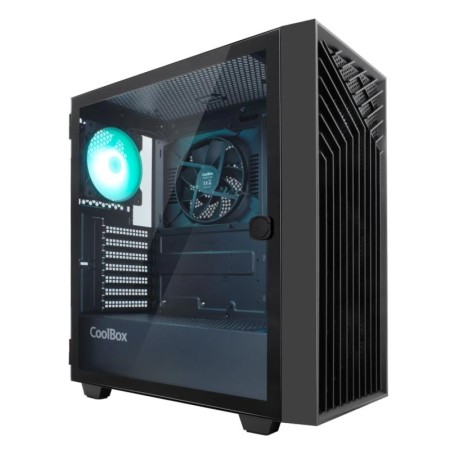 Caja ordenador gaming coolbox ga300 grid line atx argb cristal templado negro