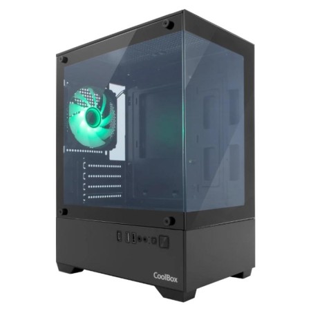 Caja ordenador gaming coolbox gm200 vision lite matx argb cristal templado negra