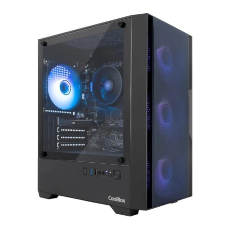 Caja ordenador gaming coolbox gm220 mpfusion matx arg cristal templado negra