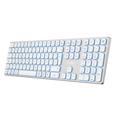 Teclado inalambrico retroiluminado coolbox moonlight key b431 plata blanco