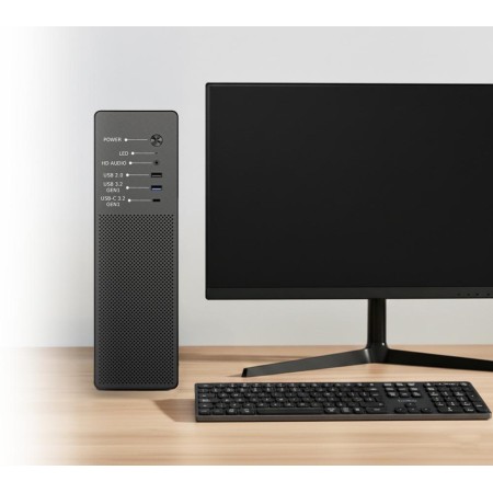 Caja ordenador coolbox matx slim t100 usb - c 3.2 gen1 full metal s - fte + 1 vent. 90mm