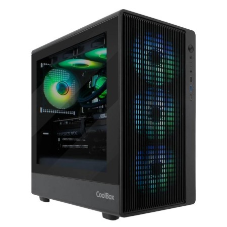 Caja ordenador gaming coolbox gm350 darkface matx cristal templado negra