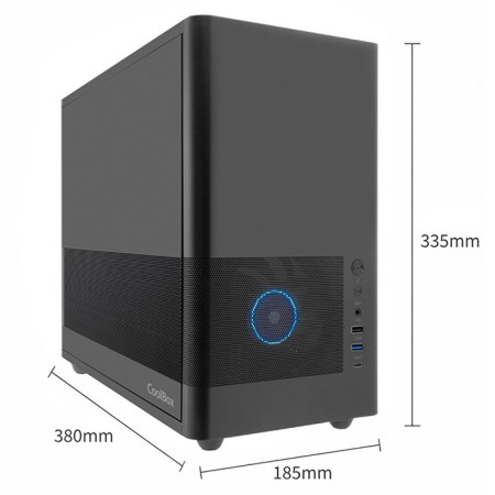 Caja ordenador coolbox mp2 frontal rejilla matx negro usb 3.2
