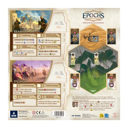 Juego de mesa epochs expansión: oriente medio y latinoamérica