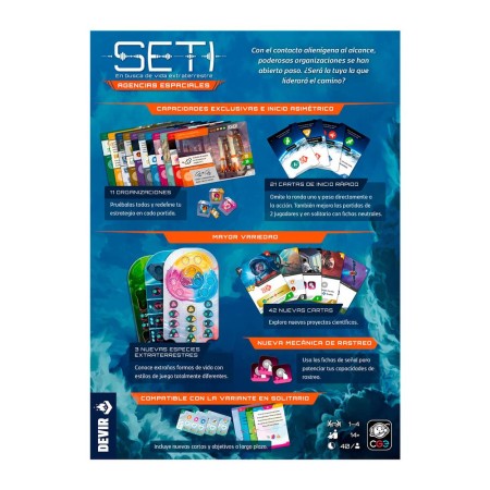 Expansión juego de mesa seti: agencias espaciales