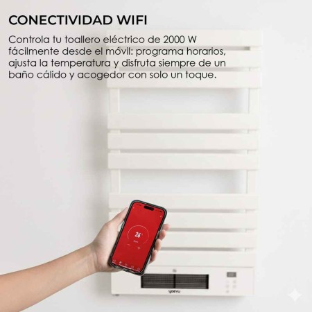 Yoevu - radiador toallero eléctrico con calefactor 500 - 1500w blanco