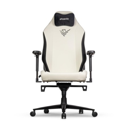 Silla gaming phoenix monarch remaster cuero napa negra y blanca talla r