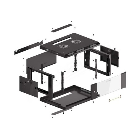 Armario rack phoenix 4u 600x450x279 auto - ensamblado 19″ hasta 60 kg negro