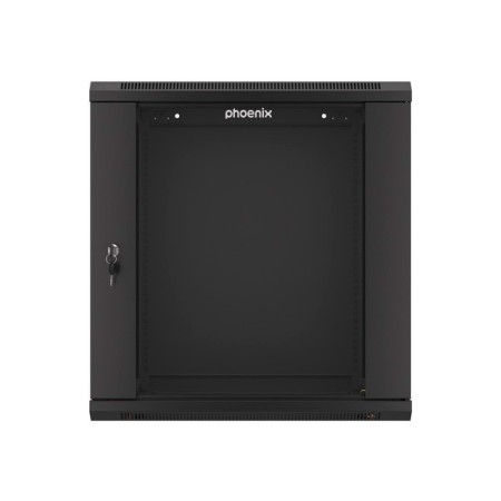 Armario rack phoenix 12u 600x450x640 auto - ensamblado 19″ hasta 60 kg negro