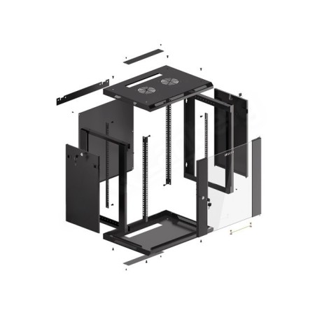 Armario rack phoenix 12u 600x450x640 auto - ensamblado 19″ hasta 60 kg negro
