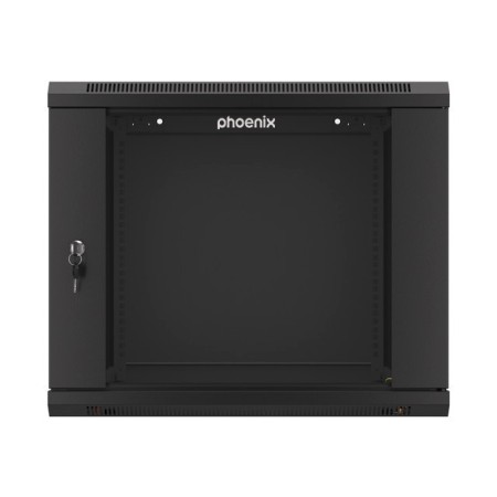 Armario rack phoenix 9u 600x600x501 auto - ensamblado 19″ hasta 60 kg negro