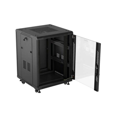 Armario rack phoenix 15u 600x600 de pie servidor 19″ hasta 1000 kg negro