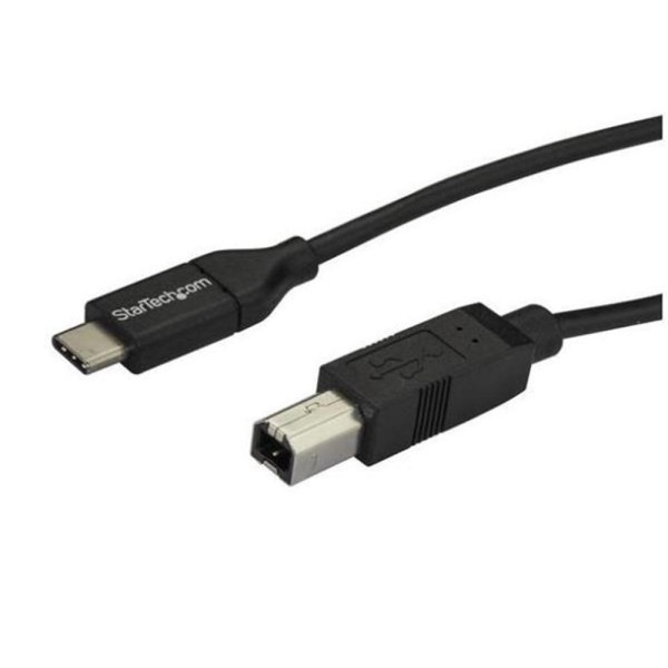 Cable usb tipo c a usb tipo b startech 2m -  macho - macho -  negro