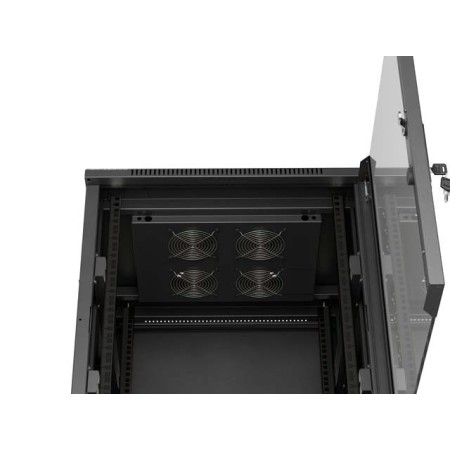 Armario rack phoenix 15u 600x600 de pie servidor 19″ hasta 1000 kg negro