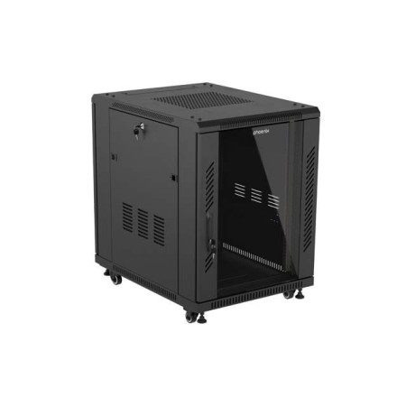 Armario rack phoenix 15u 600x800 servidor 19″ alta densidad negro