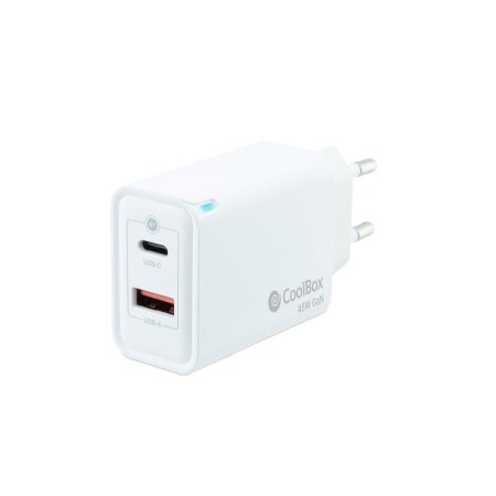 Coolbox Cargador Pared GAN 45W USB-C/USB-A