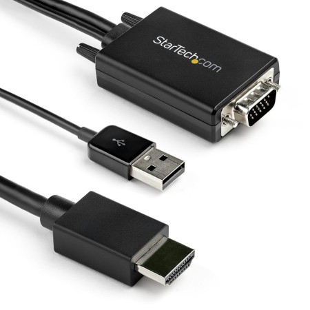 Cable vga - usb tipo a a hdmi startech 2m -  macho - macho -  negro