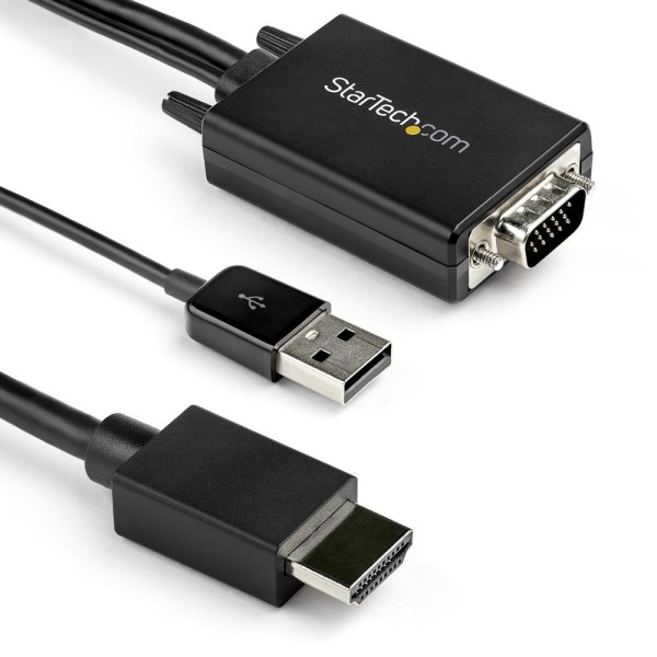 Cable vga - usb tipo a a hdmi startech 2m -  macho - macho -  negro