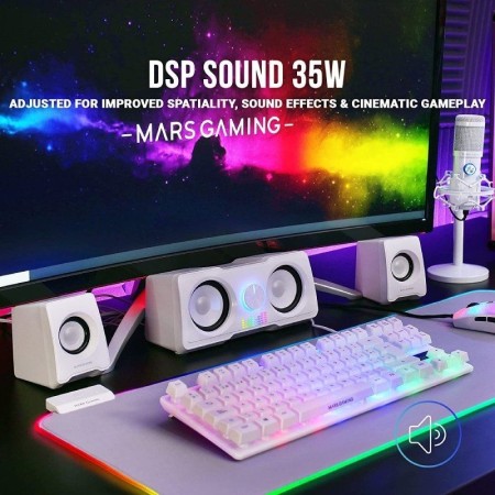 MARS GAMING Altavoces MS22 2.2 35W White