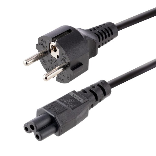 Cable schuko a c5 startech 2m -  macho - hembra -  negro