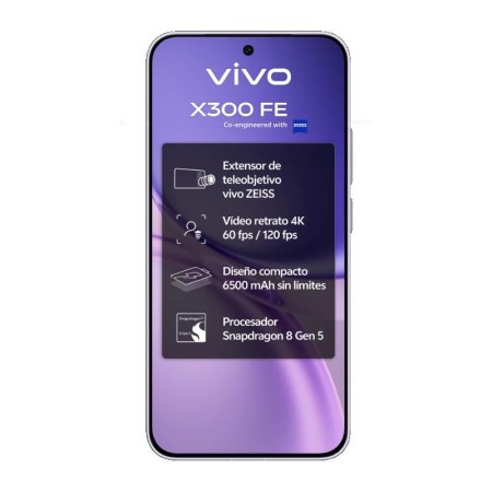 Smartphone Vivo X300 FE 12GB/ 512GB/ 6.31″/ 5G/ Púrpura/ Incluye Extensor Teleobjetivo