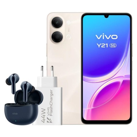Smartphone Vivo Y21 4GB/ 256GB/ 6.74″/ 5G/ Oro/ Incluye Cargador + Auriculares