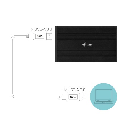 Caja para disco duro 2.5 pulgadas i - tec sata i - ii - iii hdd y ssd con interfaz usb 3.0
