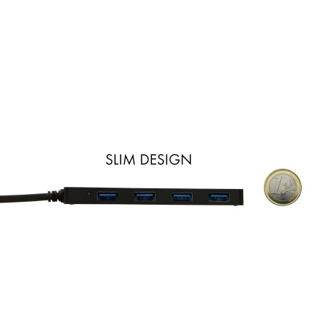 Hub i - tec usb - c delgado con 4 puertos usb 3.0 con cable integrado 20cm