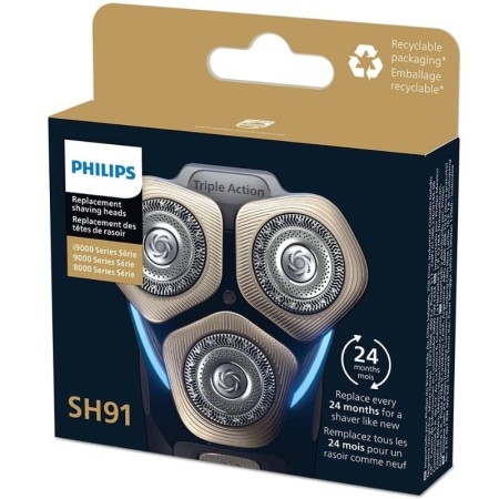 Cabezal de Reemplazo para Afeitadora Eléctrica Philips SH91/ Pack 3