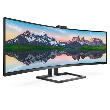 Monitor Profesional Ultrapanorámico Curvo Philips 499P9H 48.8″/ Dual QHD/ Webcam/ Multimedia/ Regulable en altura/ Negro
