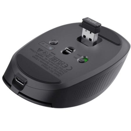 Ratón Inalámbrico Trust Ozaa Compact Wireless/ Batería recargable/ Hasta 3200 DPI/ Negro