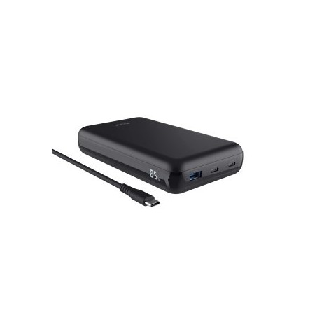 Batería Externa/Powerbank Trust Laro 20000mAh/ 100W/ Negra/ Compatible con Portátiles