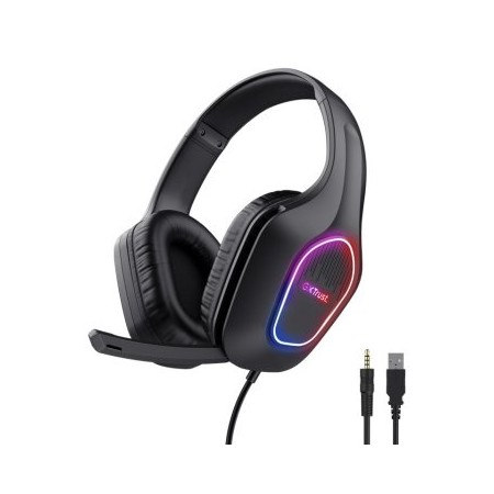 Auriculares Gaming con Micrófono Trust Gaming GXT 416 Zirox/ Jack 3.5/USB Negros