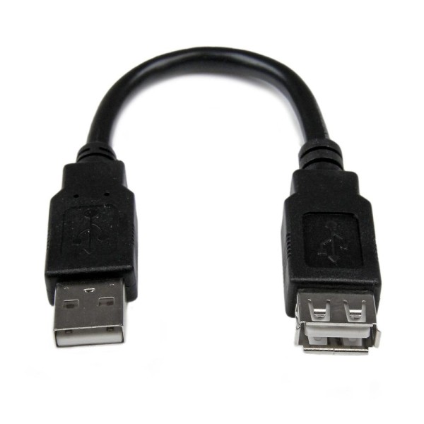 Cable usb tipo a startech 0.15m -  macho - hembra -  negro