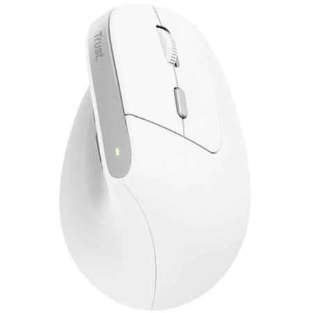 Ratón Vertical Inalámbrico Trust Bayo II/ Batería recargable/ Hasta 2400 DPI/ Blanco