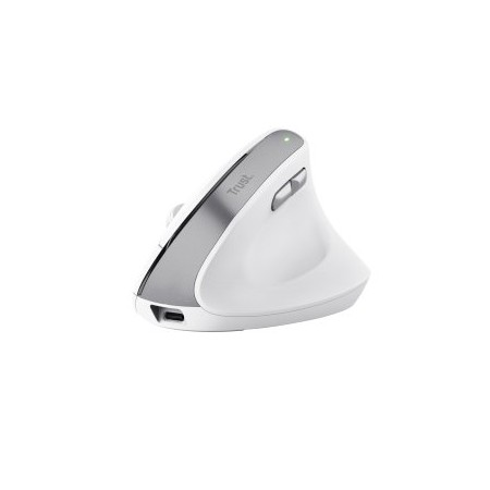 Ratón Vertical Inalámbrico Trust Bayo II/ Batería recargable/ Hasta 2400 DPI/ Blanco