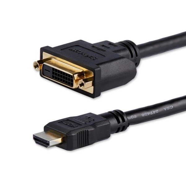 Cable hdmi a dvi - d startech 0.20m -  macho - hembra -  negro