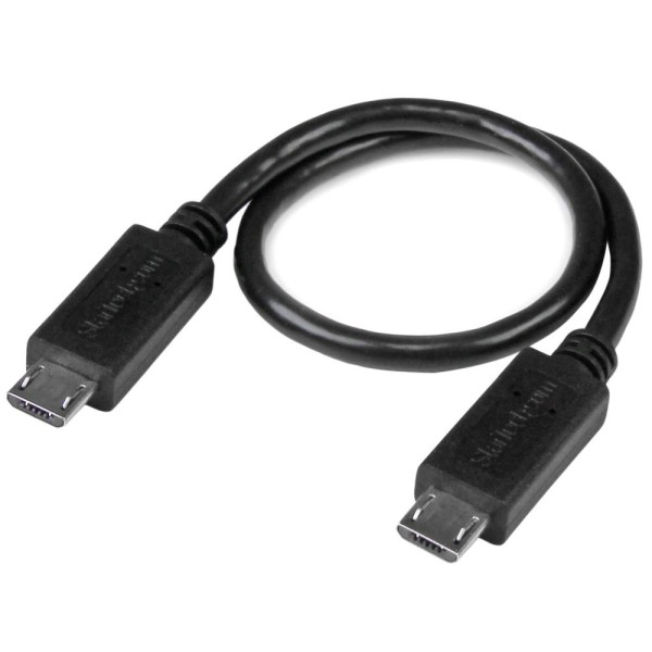 Cable micro usb startech 0.20m -  macho - macho -  negro