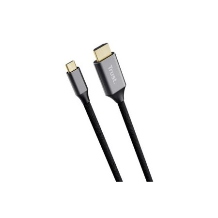 Cable Conversor HDMI 4K Trust CALYX/ USB Tipo-C Macho - HDMI Macho/ 2m/ Gris