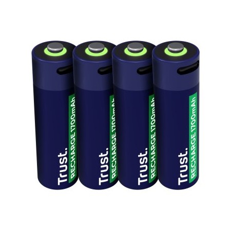 Pack de 4 Pilas AA Trust 25631/ Recargables