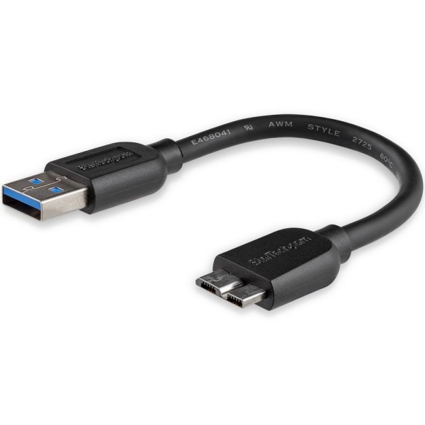 Cable usb tipo a a micro usb tipo b startech 0.15m -  macho - macho -  negro