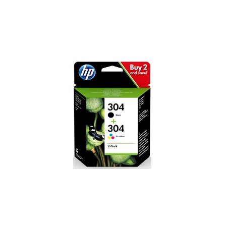 Pack 2 cartucho tinta hp 304 negro y color 3720 -  3721 -  3722 -  3750 -  5030