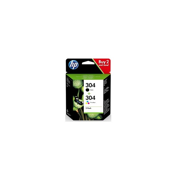 Pack 2 cartucho tinta hp 304 negro y color 3720 -  3721 -  3722 -  3750 -  5030